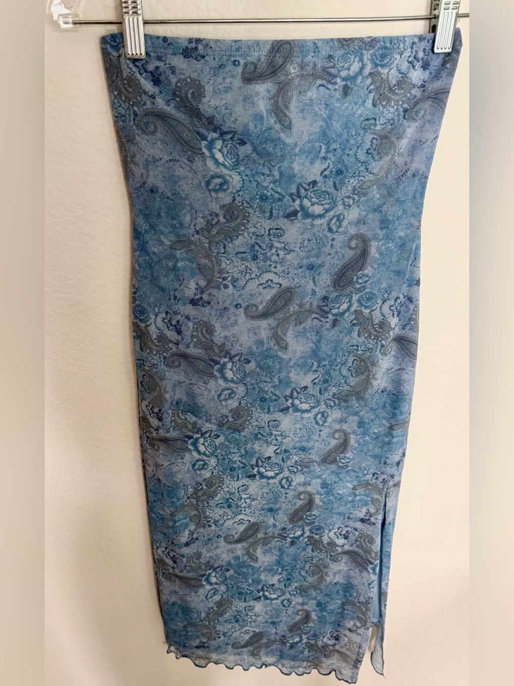 Blue Paisley Floral Midi Dress